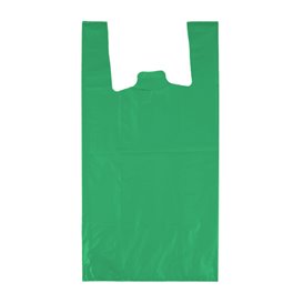 Plastic T-Shirt Bag 70% Recycled “Colors” Green 42x53cm 50µm (50 Units) 