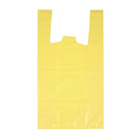 Plastic T-Shirt Bag 70% Recycled “Colors” Yellow 42x53cm 50µm (1.000 Units)