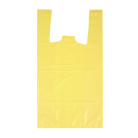 Plastic T-Shirt Bag 70% Recycled “Colors” Yellow 42x53cm 50µm (40 Units) 