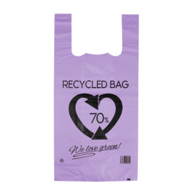 Plastic T-Shirt Bag 70% Recycled Lilac 42x53cm 50µm (1.000 Units)