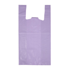 Plastic T-Shirt Bag 70% Recycled “Colors” Lilac 42x53cm 50µm (40 Units) 
