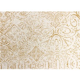 Pre-Cut Paper Tablecloth 1x1m "Mosaic" Cream 40g/m² (400 Units)