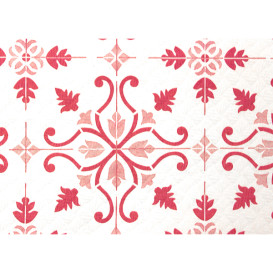 Pre-Cut Paper Tablecloth 1x1m "La Valenciana" Burgurdy 40g/m² (400 Units)