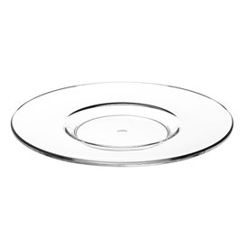 Reusable Plastic Plate SAN for Cup “Cappuccino” Transparent 166ml (6 Units)