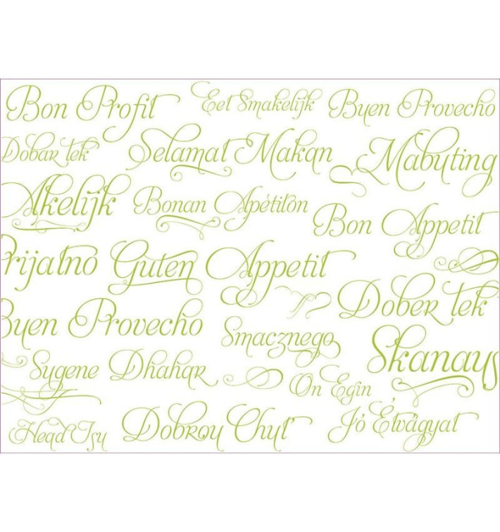 Placemat of Paper in Pistachio "Buen Provecho" 30x40cm 40g/m² (1.000 Units)