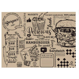 Placemat of Paper in Kraft "Burguer" 30x40cm 40g/m² (1.000 Units)