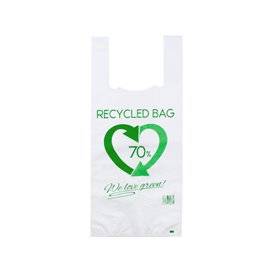 Plastic T-Shirt Bag 70% Recycled 35x50cm 50µm (1.000 Units)