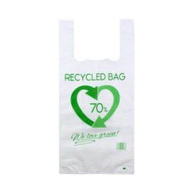 Plastic T-Shirt Bag 70% Recycled 42x53cm 50µm (800 Units)