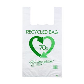 Plastic T-Shirt Bag 70% Recycled 50x60cm 50µm (100 Units)