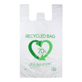 Plastic T-Shirt Bag 70% Recycled 70x80cm 50µm (50 Units) 