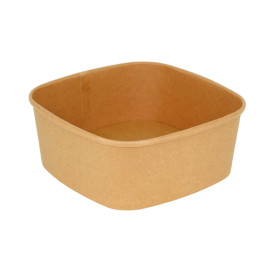 Paper Container Kraft Square 1000ml 17x17x6,5cm (50 Units)