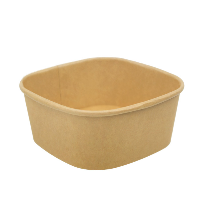 Paper Container Kraft Square 500ml 13x13x5,6cm (50 Units) Paper Container Kraft Square 500ml 13x13x5,6cm (50 Units)