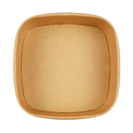 Paper Container Kraft Square 1000ml 17x17x6,5cm (300 Units)