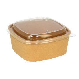Paper Container Kraft Square 1000ml 17x17x6,5cm (300 Units)