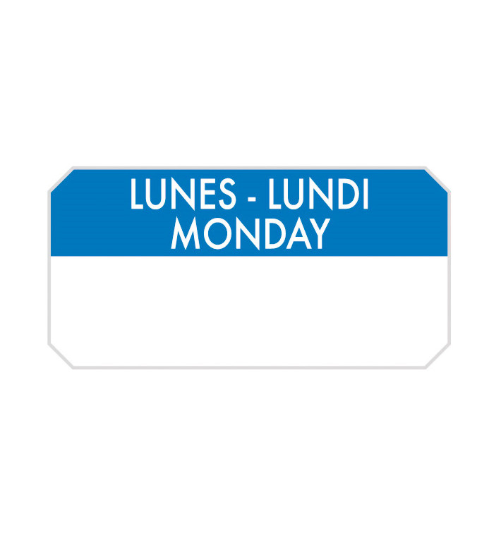 Self-Adhesive Rectangular Roll "Monday" 5x2,5cm (1.000 Units) Self-Adhesive Rectangular Roll "Monday" 5x2,5cm (1.000 Units)