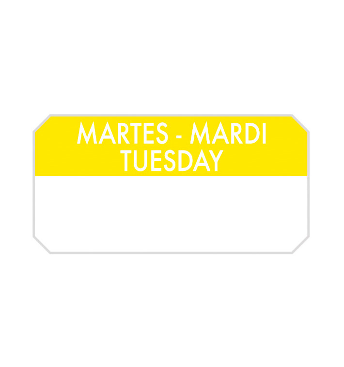 Self-Adhesive Rectangular Roll "Tuesday" 5x2,5cm (1.000 Units) Self-Adhesive Rectangular Roll "Tuesday" 5x2,5cm (1.000 Units)