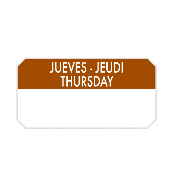 Self-Adhesive Rectangular Roll "Thursday" 5x2,5cm (1.000 Units) Self-Adhesive Rectangular Roll "Thursday" 5x2,5cm (1.000 Units)