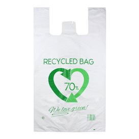 Plastic T-Shirt Bag 70% Recycled 60x70cm 50µm (100 Units)