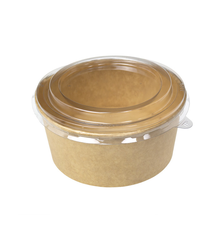 Paper Kraft-Kraft Soup Bowl with PP Lid 750ml (50 Units) Paper Kraft-Kraft Soup Bowl with PP Lid 750ml (50 Units)