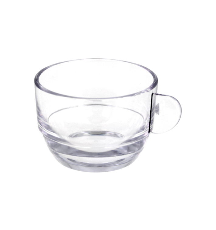 Reusable Plastic Cup SAN “Cappuccino” Transparent 166ml (6 Units)