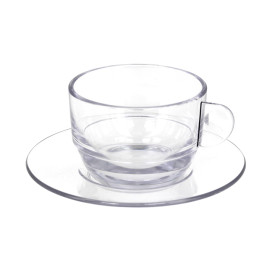 Reusable Plastic Cup SAN “Cappuccino” Transparent 166ml (6 Units)