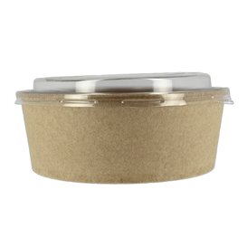 Paper Kraft-Kraft Soup Bowl with PP Lid 1000ml (100 Units)