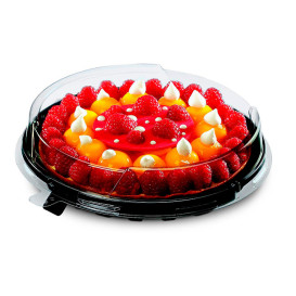 Cake Container APET Black Ø24cm (160 Units)