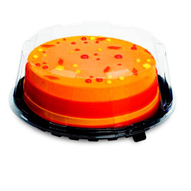 Cake Container APET Black Ø24cm (160 Units)