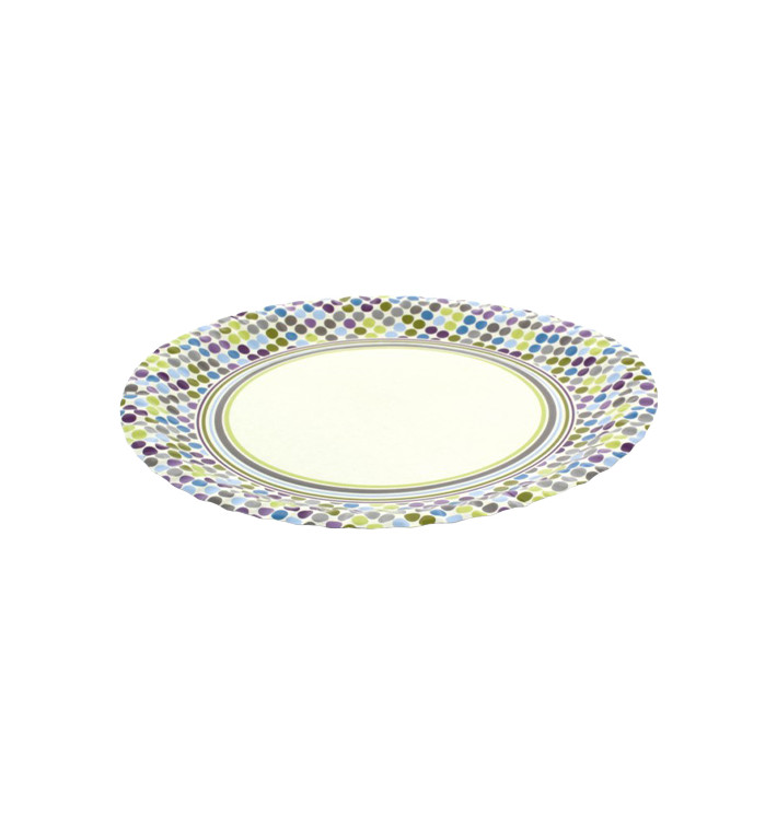 Paper Plate "Rayas y Topos" Design 23cm (8 Units) Paper Plate "Rayas y Topos" Design 23cm (8 Units)