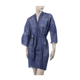 Disposable Lab Coat "Kimono" Tie Belt Pocket "TST" PP Blue XL (10 Units) 