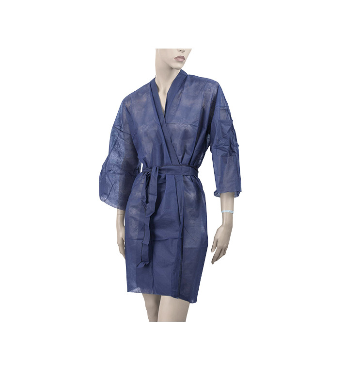 Disposable Lab Coat "Kimono" Tie Belt Pocket "TST" PP Blue XL (100 Units) Disposable Lab Coat "Kimono" Tie Belt Pocket "TST" PP Blue XL (100 Units)