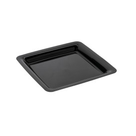 Plastic Plate Square shape Extra Rigid Black 18x18cm (20 Units) 