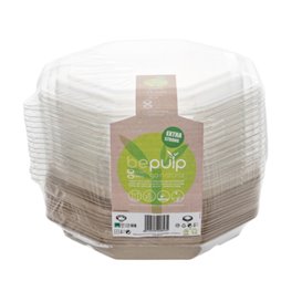 Octogonal Sugar Cane Container with Lid 830 ml 23x23cm (90 Units)