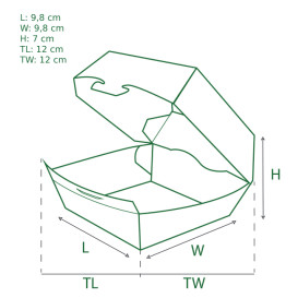 Paper Burger Box Kraft 12x12x7cm (450 Units)