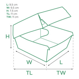 Paperboard Burger Box Kraft 11x11x7,5cm (50 Units)