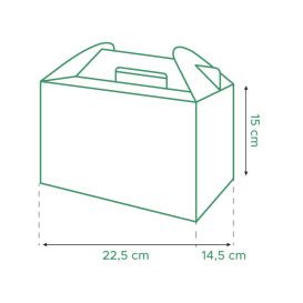 Paper Menu Box Kraft 22,5x14,5x15cm (25 Units) 