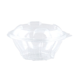 Salad Container Rectangular Clear Plastic with Hinged Lid 750ml Pack Size  300