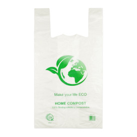 Plastic T-Shirt Bag 100% Biodegradable 35x50cm (2000 Units)