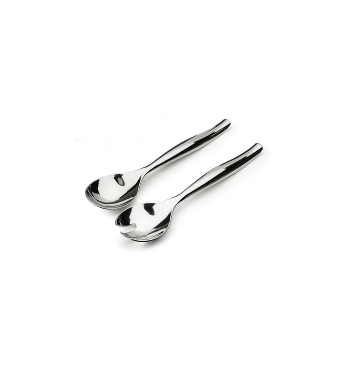 Plastic Spoon and Fork PS Salad Silver Plastic Spoon and Fork PS Salad Silver