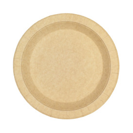 Paper Plate Round Greaseproof Shape Kraft Ø18cm 195g/m² (450 Units) 