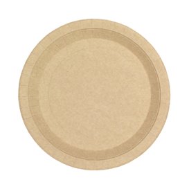 Paper Plate Round Greaseproof Shape Kraft Ø22cm 245g/m² (350 Units) 