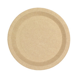 Paper Plate Round Greaseproof Shape Kraft Ø22cm 245g/m² (350 Units) 