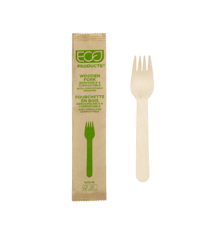 Wrapped Disposable Wooden Fork 16cm (500 Units) Wrapped Disposable Wooden Fork 16cm (500 Units)