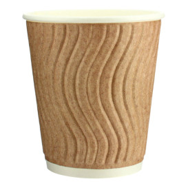 Paper Cup Ripple Wall Kraft 9 Oz/270ml Ø8,0cm (30 Units)