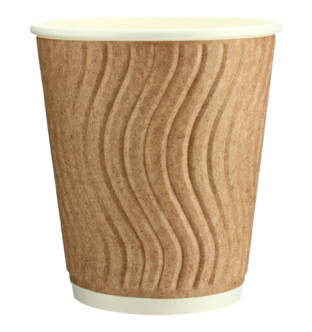 Paper Cup Ripple Wall Kraft 9 Oz/270ml Ø8,0cm (1.050 Units)