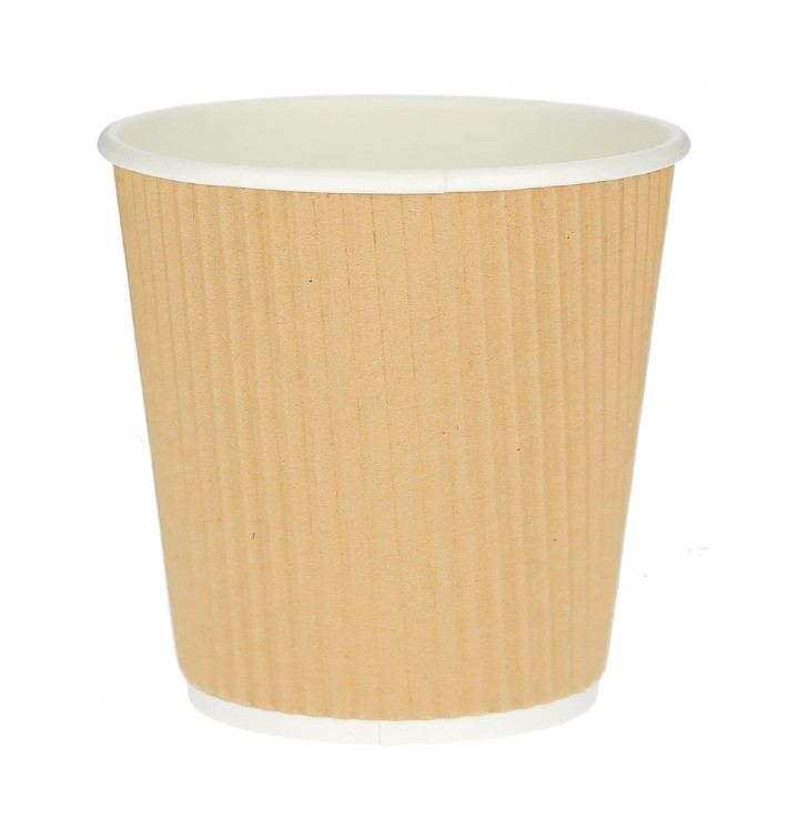 Paper Cup "Ripple Kraft" Brown 4 Oz/120ml Ø6,2cm (50 Units) Paper Cup "Ripple Kraft" Brown 4 Oz/120ml Ø6,2cm (50 Units)