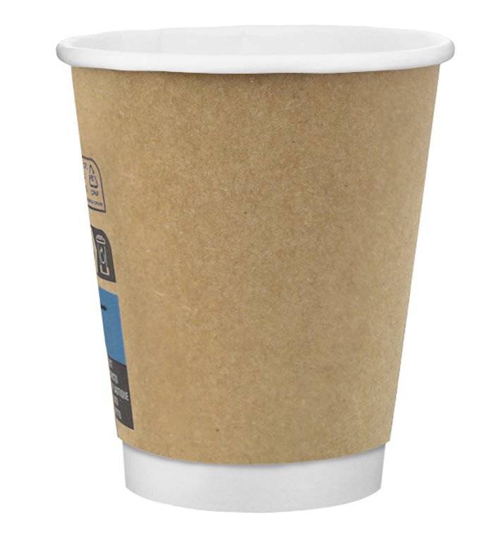 Paper Cup Ripple Wall Black 8 Oz/250ml Ø8cm (25 Units)