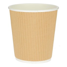 Paper Cup "Ripple Kraft" Brown 8 Oz/250ml Ø8cm (25 Units)