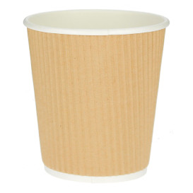 Paper Cup "Ripple Kraft" Brown 8 Oz/250ml Ø8cm (500 Units)