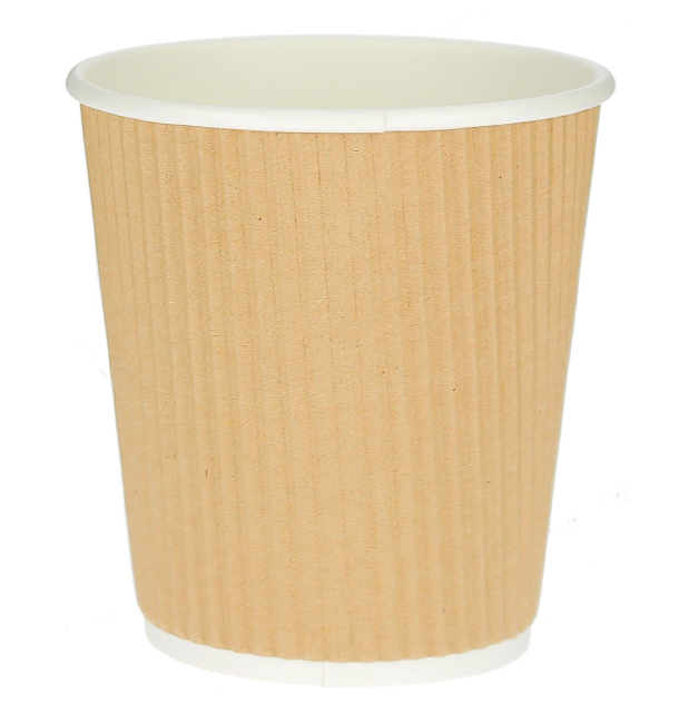 Paper Cup "Ripple Kraft" Brown 8 Oz/250ml Ø8cm (500 Units)
